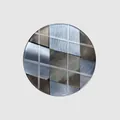 High-end natural mother-of-pearl shell button with silver grid for women's coats - 15.0MM (24L) / Blue Gray