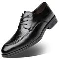 Scarpe derby classiche da uomo in pelle nera per occasioni formali di lavoro - 38 / Nero con Rialzo