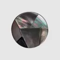 Premium round dark iridescent mother of pearl shell button for luxury high-end wool coats - 18.0mm (28L) / Black