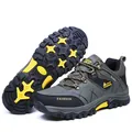 Durable non-slip outdoor hiking shoes in army green and black with yellow accents - 39 / Low-Top / Army Green