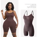 Full body shaping bodysuit for tummy control and butt lifting in brown - S / Set / Coffee