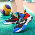 Professional boys basketball shoes with breathable mesh and anti-slip rubber sport sole - 30 / Black & Royal Blue