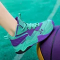 Boys' breathable mesh basketball shoes with anti-slip soles for professional training - 30 / Moon Purple