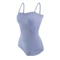 Body amincissant sans couture violet clair avec contrôle du ventre et bretelles - Bleu clair