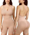 Body reductor sin costuras con espalda descubierta para control de abdomen y glúteos. - S / Top Y Pantalón / Color Piel