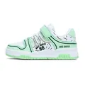 Zapatillas casuales para niños en blanco y verde con cierre de velcro - Blanco y Verde Claro