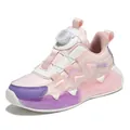 Rosa und lila Mädchen-Sneaker mit Drehverschluss-System für einfaches Anziehen. - Rosa-Lila