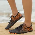 Scarpe da acqua professionali con stampa leopardata arancione e coulisse rapida per mare - 35 / A560 Nero e Arancione