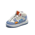 Zapatillas altas blancas y azules para niños con suela blanda - Talla 21 / Longitud interior aprox. 14cm / Azul