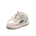 Zapatilla alta rosa y blanca para niños con suela blanda y logotipo SPORT lateral - Talla 21 / Longitud interior aprox. 14cm / Rosa