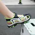 Breathable boys closed-toe outdoor beach sandals in navy blue and lime green style - 28 / Fluorescent Green