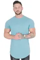 Premium light blue men's slim fit sports T-shirt perfect for gym training and running - Sky Blue