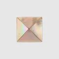 Premium square brown lip shell button with iridescent finish and pyramid faceted design - Square Pyramid Faceted / 21mm / Brown