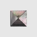 High-end square mother of pearl button with pyramid cut for women's tops - Square Pyramid Faceted / 21mm / Black