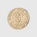 Premium vintage gold crest engraved copper button featuring anchor and stars design - Sand Gold / 24L=15.0MM