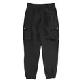 Men's black multi-pocket cargo jogger pants featuring elasticated cuffs for casual wear - M / Bottoms / Black