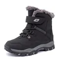 Bottes de neige noires chaudes pour enfants avec doublure en fourrure et semelle antidérapante - 28 / Noir
