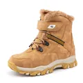 Bottes d'hiver chaudes fourrées pour enfants couleur camel avec semelle antidérapante - 28 / Marron