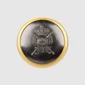Premium brass metal button with crown crest relief for luxury clothing decoration - 24L (15.0MM) / Antique Gold