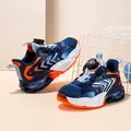 Scarpe sportive traspiranti per bambini in mesh blu navy e arancione con chiusura a rotella - Blu scuro