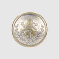 High-end vintage gold and silver heraldic lion embossed metal button for luxury coats - 15.0mm (24L) / Bronze Tin Color
