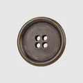 Bouton vintage rond en laiton à 4 trous pour manteaux, vestes et vêtements de luxe - 34L (21.0mm) / Bronze Antique