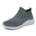 Sneaker slip-on in maglia grigia da uomo, scarpe sportive traspiranti e leggere - Grigio