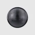 High-end black ribbed brass metal button accessory for coat and jacket clothes - Ribbed Dome Style / 36L=23.0MM / Bright Black