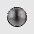 Premium gunmetal brass button with horizontal ribbed texture for high-end apparel - Ribbed Dome Style / 36L=23.0MM / Black Nickel