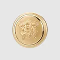 Premium golden brass metal button with embossed vintage crest design for clothing - 15.0mm / Gold