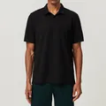 Men's breathable black short sleeve cotton Polo shirt for golf and casual wear - Black