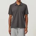 Men's charcoal gray short-sleeve cotton athletic Polo shirt for golf and tennis sports - Dark Gray