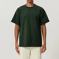 Camiseta oversize de algodón verde oscuro para hombre con ajuste deportivo transpirable y holgado - Verde oliva