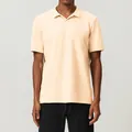 Men's breathable cotton athletic polo shirt in light peach for golf and tennis - Beige Apricot