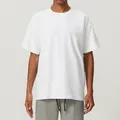 Camiseta blanca de algodón para hombre, corte holgado, transpirable y suave para deporte - Blanco Cisne