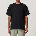 Camiseta negra de algodón suave de corte holgado para hombre, ideal para deporte y ocio diario - Negro Premium