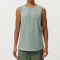 Men's light green breathable cotton sports tank top for running, gym and basketball - Tops / S / Light Grey Green