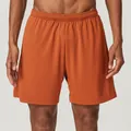 Breathable quick-dry orange mesh sports shorts for men's running, basketball and gym training - S / Bottoms / Orange Red