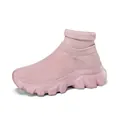 Rosa Fly-Knit-Socken-Sneaker für Damen mit hohem Schaft und atmungsaktivem Mesh-Gewebe - 35 / Rosa