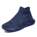 Baskets chaussettes bleu marine en tricot respirant élégantes avec une semelle épaisse - 35 / Bleu