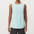 Breathable light blue cotton athletic tank top for running and gym workouts - Light Cyan