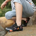 Durable black outdoor wading shoes with vibrant orange accents for swimming and hiking - 27 / Black
