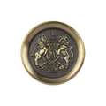 Bouton en métal bronze antique avec blason royal en relief pour vêtements de luxe - 15mm / Bronze Antique
