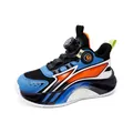 Breathable blue and orange boys basketball shoes with rotary lace system - 31 / Black Orange Floral