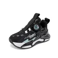 Professional breathable kids basketball shoes for boys with rotary buckle system - 30 / Black and White