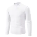 Pull blanc col montant pour homme coupe ajustée en maille fine de qualité supérieure - M / Hauts / Blanc