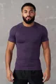 Men's purple compression short sleeve fitness shirt for muscle training and gym - M / Tops / Deep Purple (Plain)