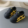 Schwarz-gelbe Kindersneaker mit Klettverschluss und rutschfester Sohle - 5er-Pack (Größen 21-25) / Schwarz