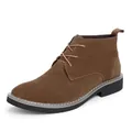 Stivaletti classici in pelle scamosciata marrone stile British uomo con rialzo interno e suola gomma - 38 / Vestibilità regolare / Marrone chiaro