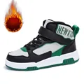 Sneaker alte invernali per bambini con calda fodera in pile nei colori nero e verde - 28 / nero e verde